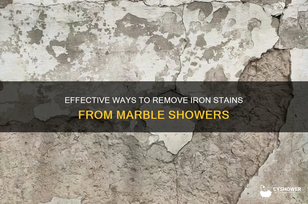 how to remove iron stains from marble shower