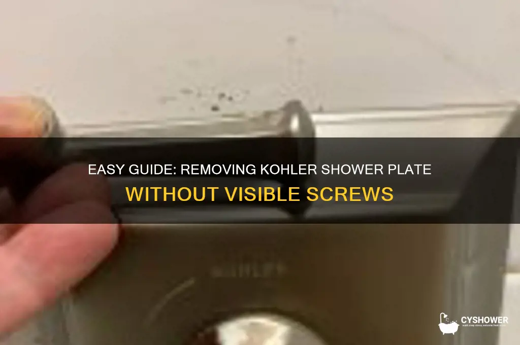 how to remove kohler shower plate without screws