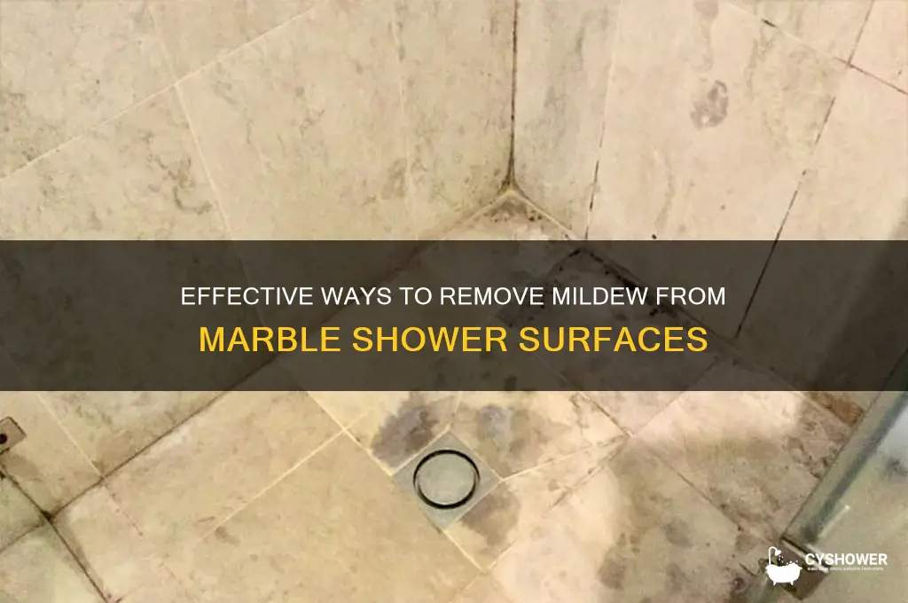 how to remove mildew from marble shower