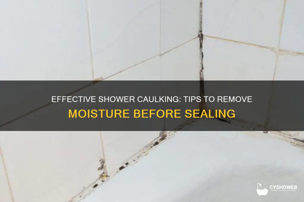 how to remove moisture before caulking shower