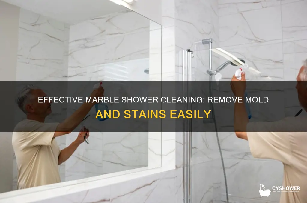how to remove mold and stains on a marble shower