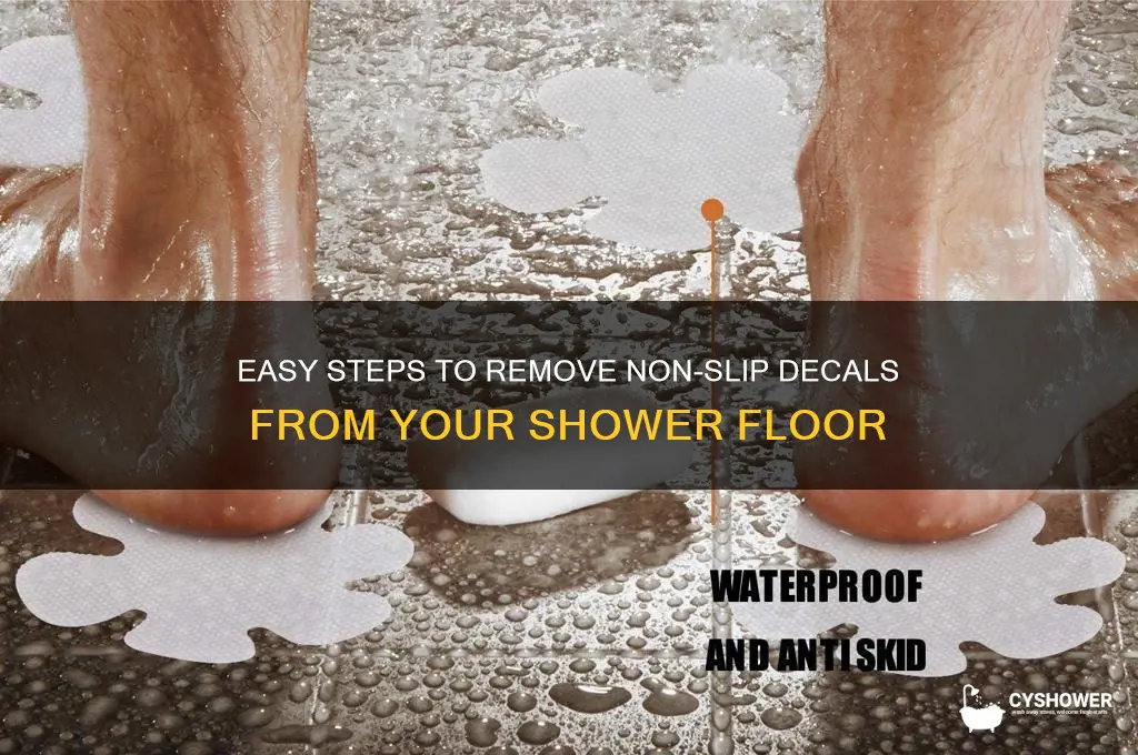 how to remove non slip decals from shower floor