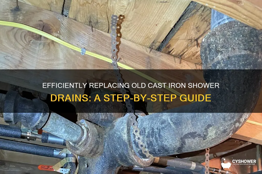 how to remove old cast iron shower drain