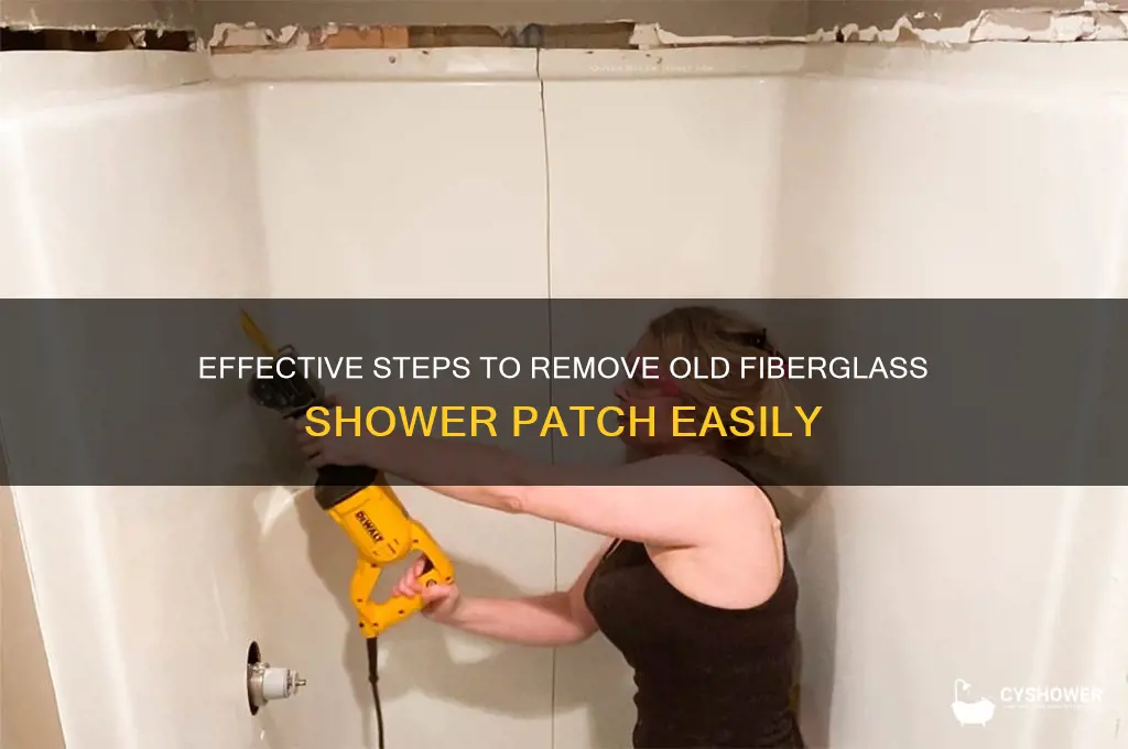 how to remove old fiberglass shower patch