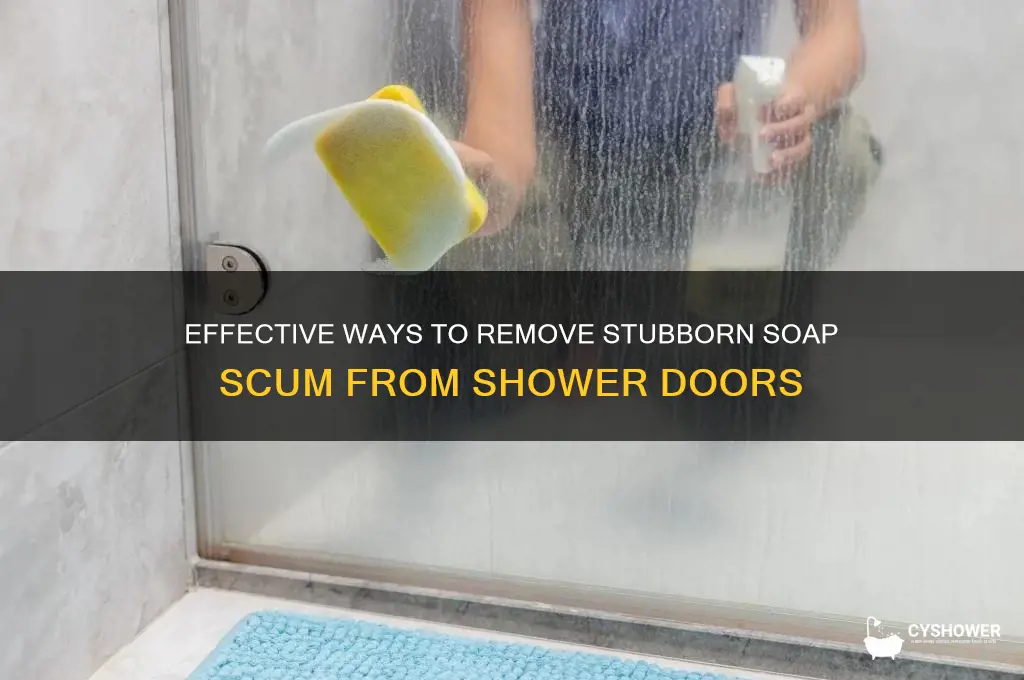 how to remove old soap scum from shower doors