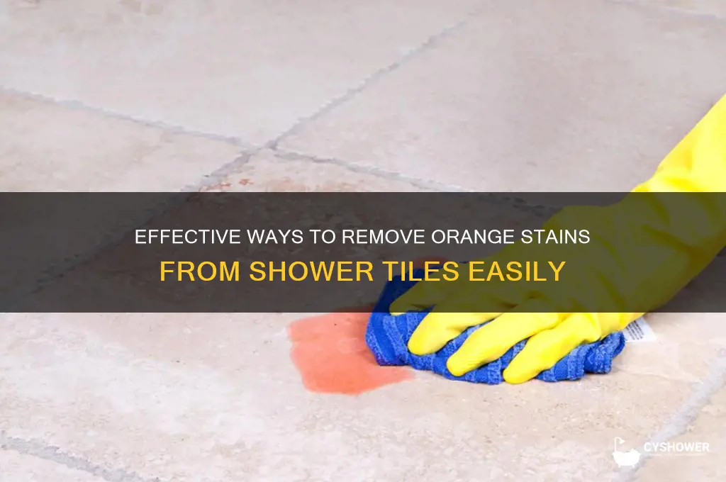 how to remove orange stains from shower tiles