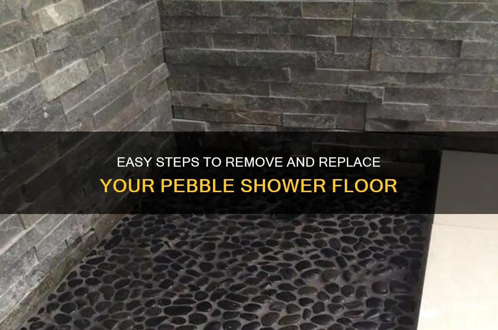 how to remove pebble shower floor