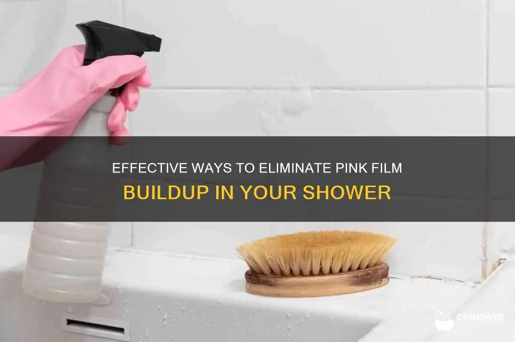 how to remove pink film from shower