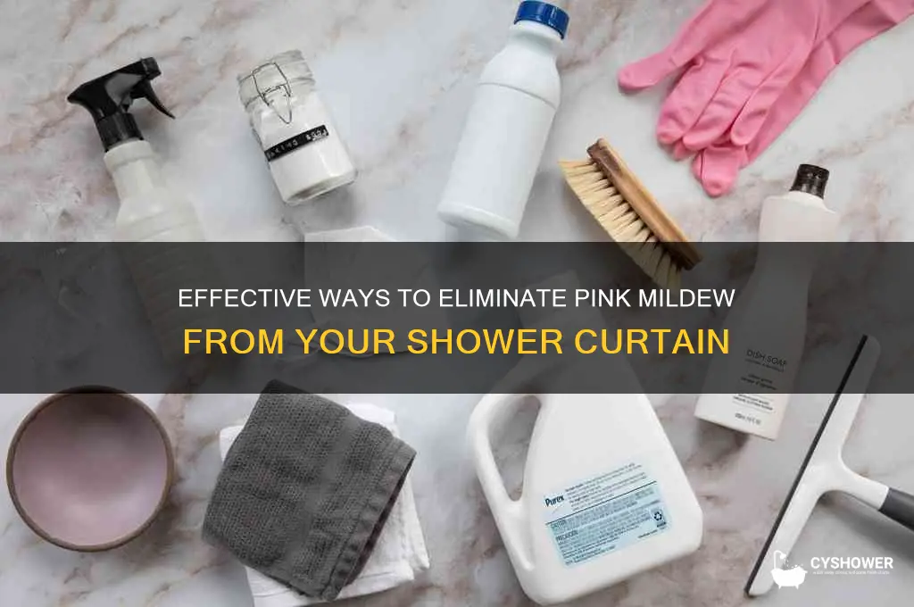 how to remove pink mildew from shower curtain