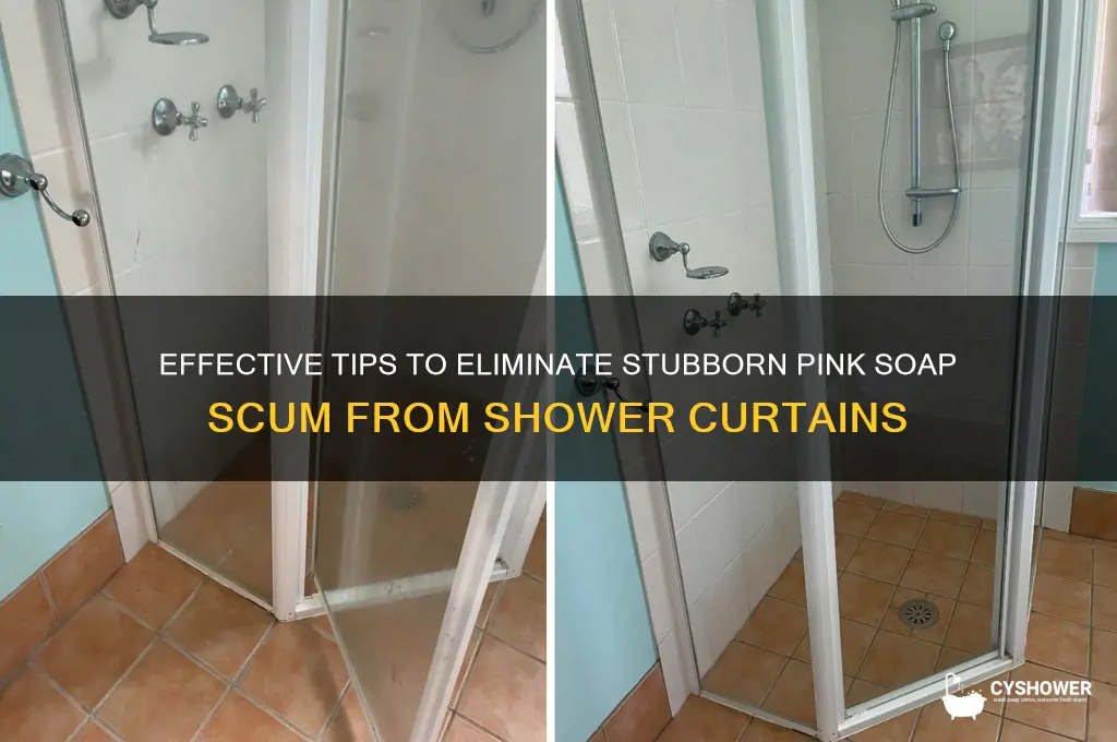 how to remove pink soap scum from shower curtain
