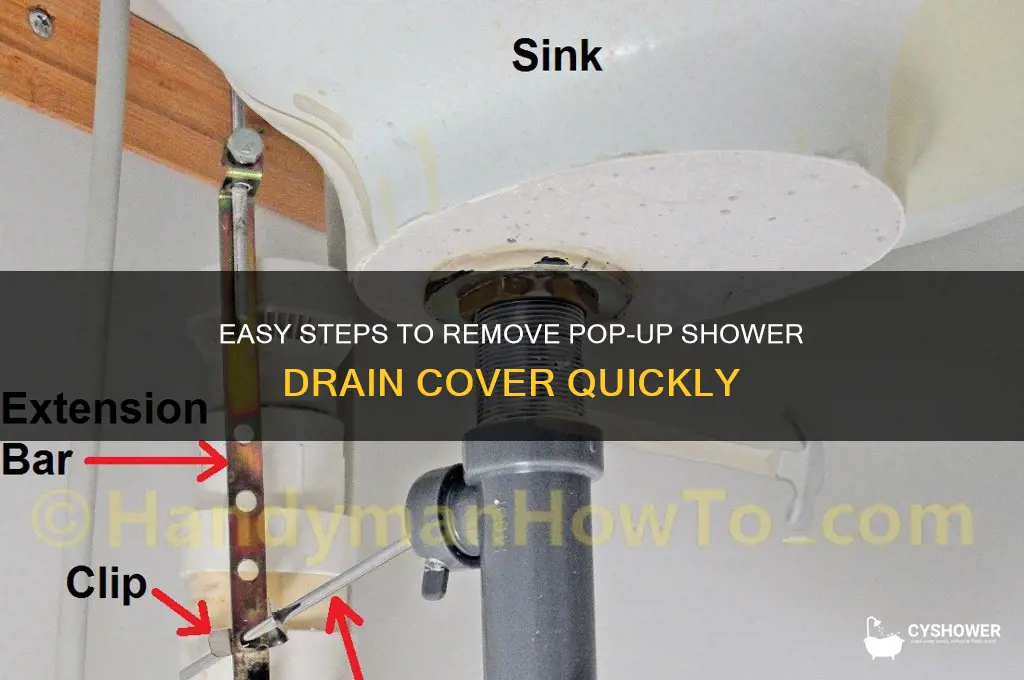 how to remove pop up shower drain cover