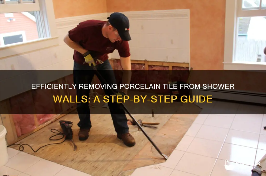 how to remove porcelain tile from shower wall