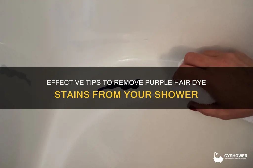 how to remove purple hair dye from shower