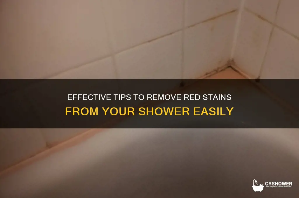 how to remove red stains from shower