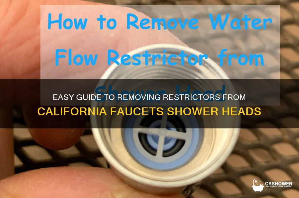 how to remove restrictor from california faucets shower head