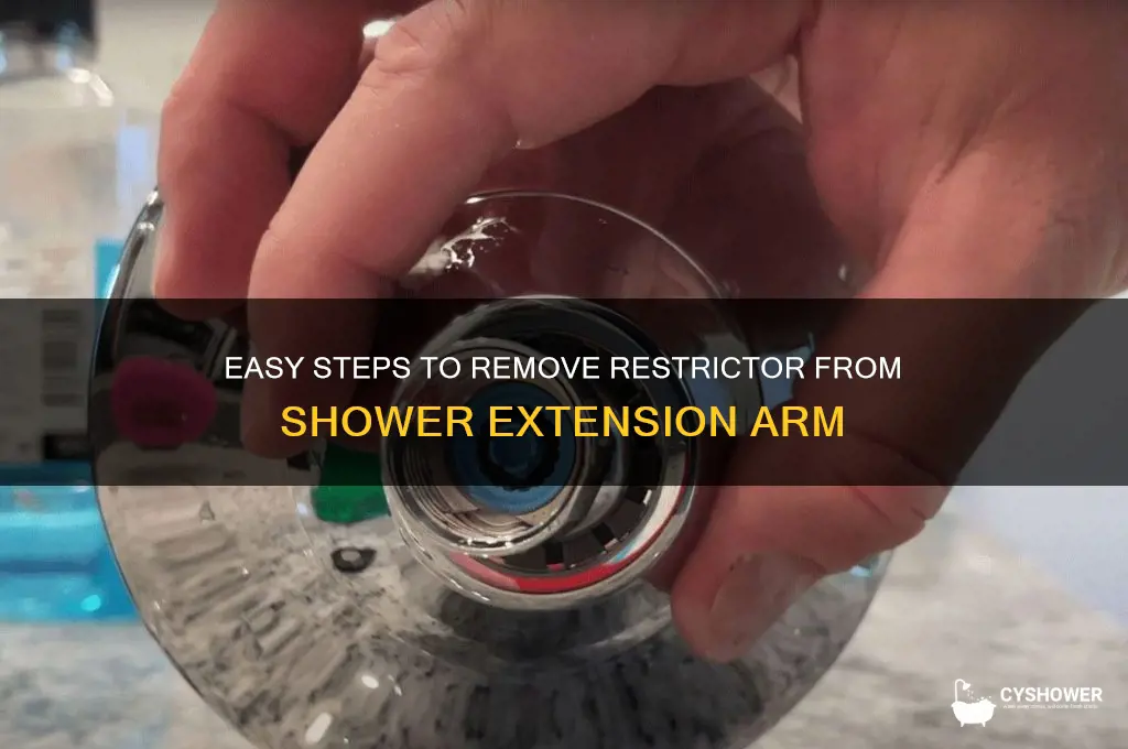 how to remove restrictor from shower extension arm