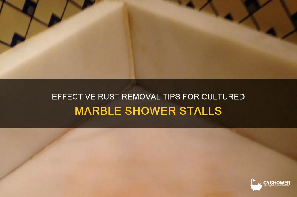 how to remove rust from cultured marble shower stall