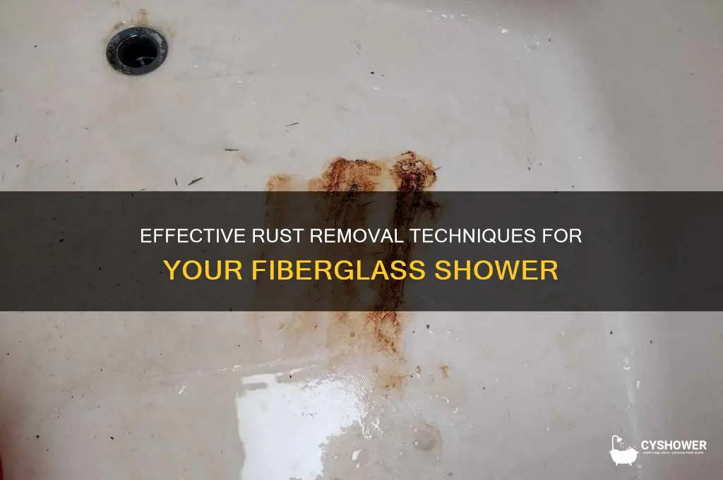 how to remove rust from fiberglas shower