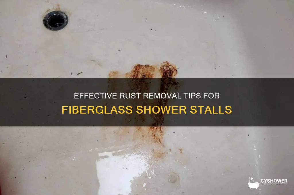 how to remove rust from fiberglass shower stall
