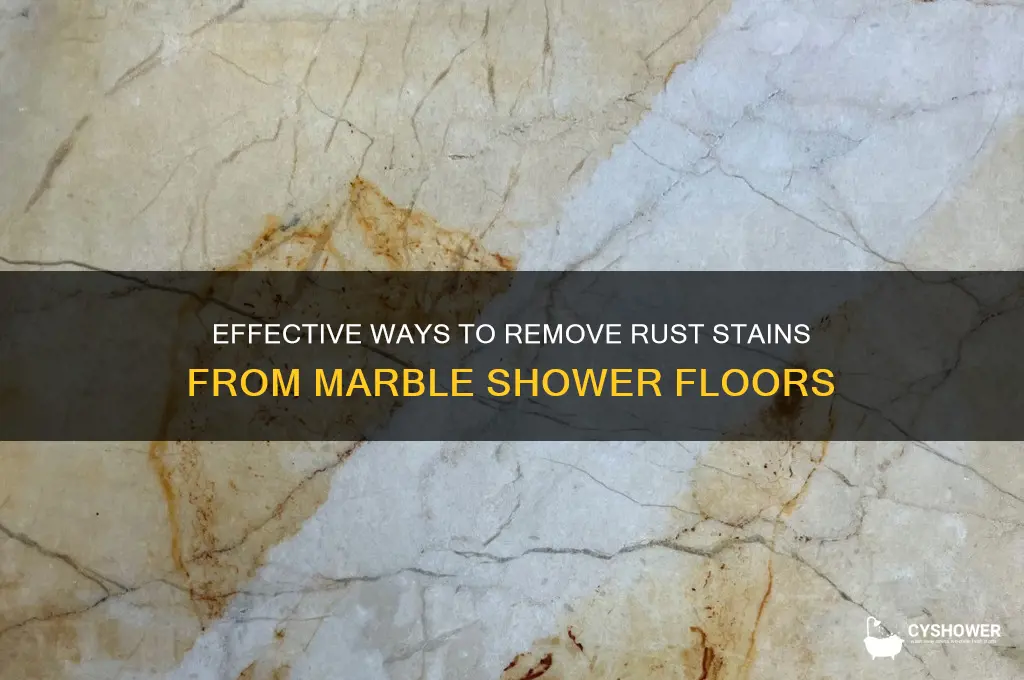 how to remove rust from marble shower floor