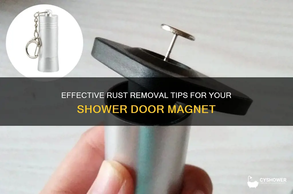 how to remove rust from shower door magnet