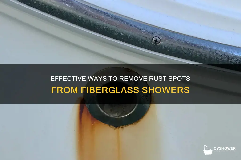 how to remove rust spots from fiberglass shower
