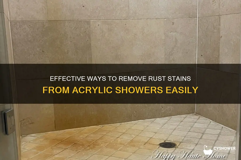 how to remove rust stain acrylic shower