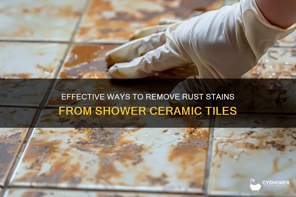 how to remove rust stains from ceramic tile in shower