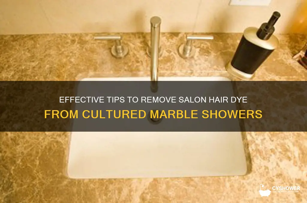 how to remove salon hair color from cultured marble shower