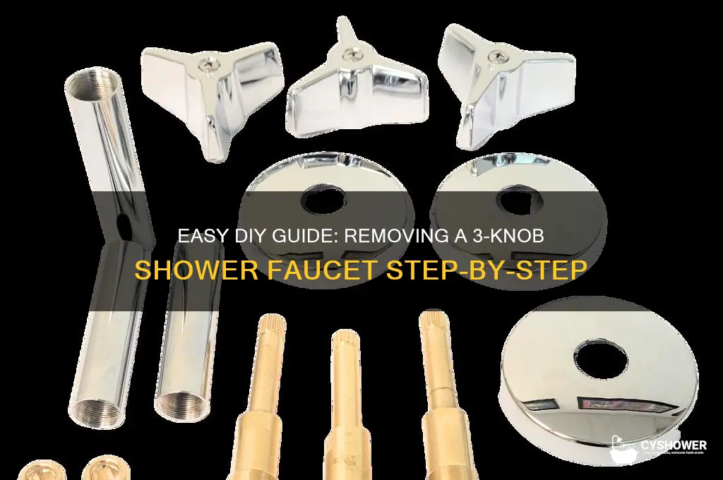 how to remove shower 3 knob faucet