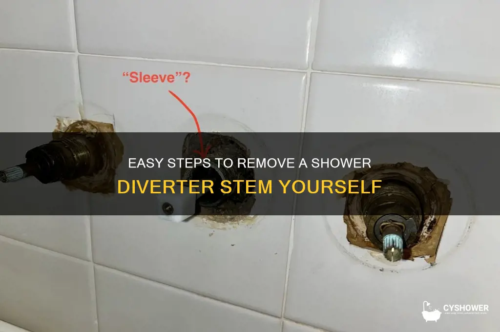 how to remove shower diverter stem