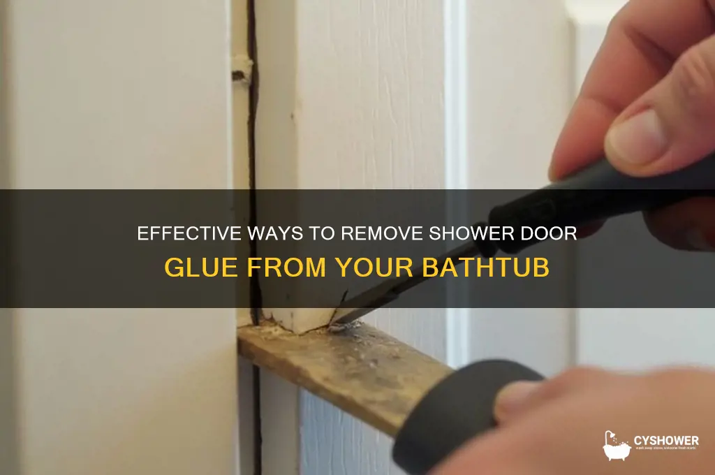 how to remove shower door glue from tub