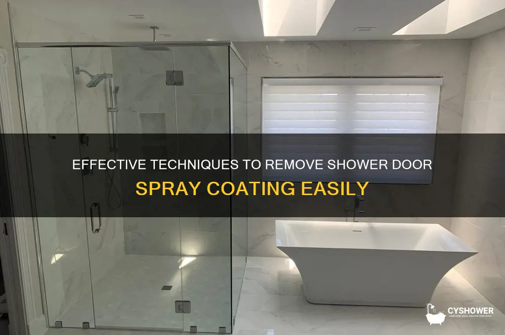 how to remove shower door spray coating