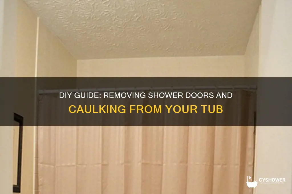 how to remove shower doors and caulking from a tub