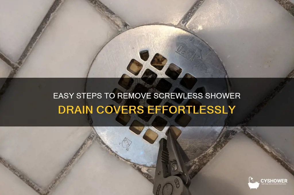 how to remove shower drain cover without screws