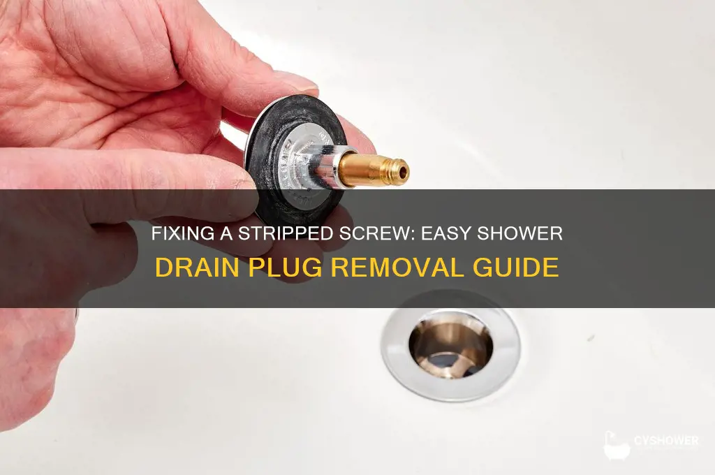 how to remove shower drain plug with stripped screw
