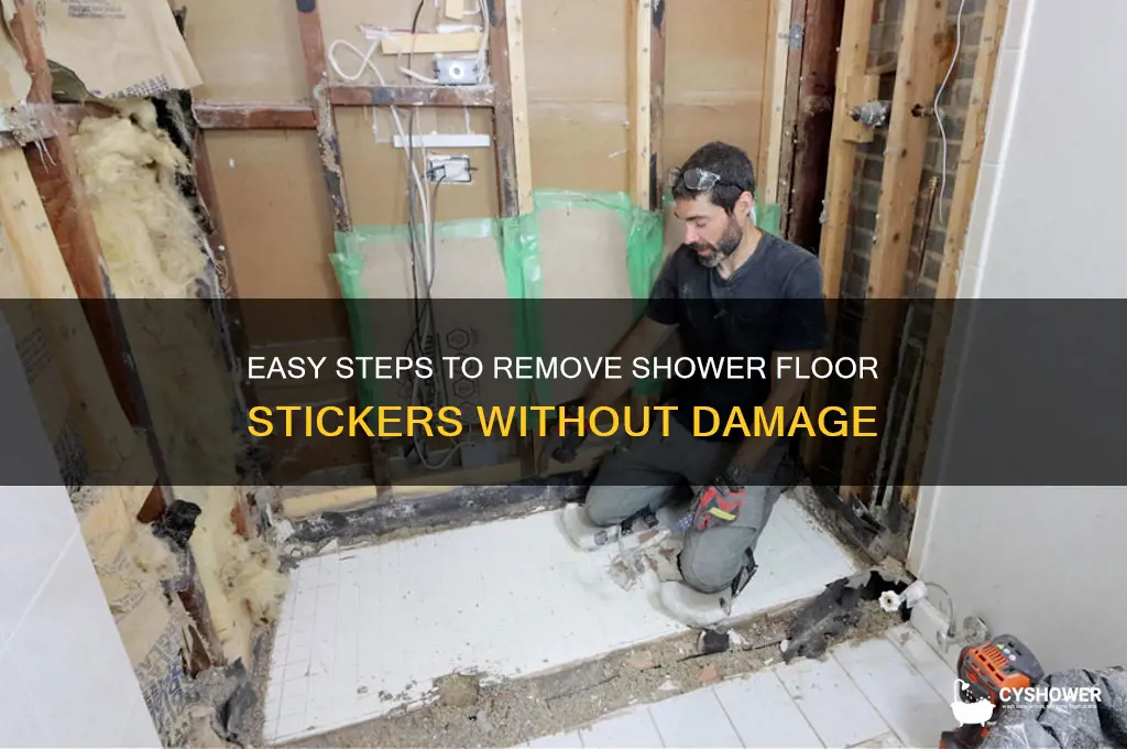 how to remove shower floor stickers