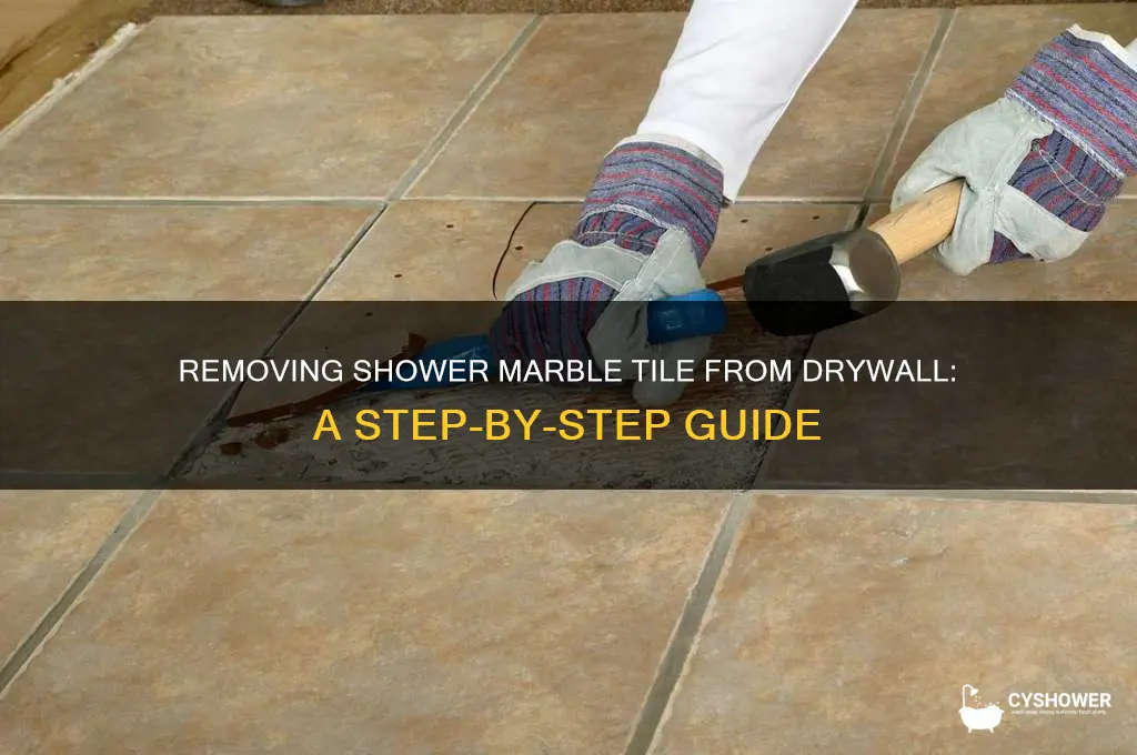 how to remove shower marble tile off of drywall