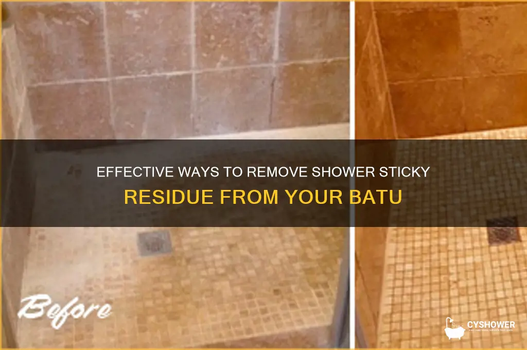 how to remove shower sticky residue from a bathtub