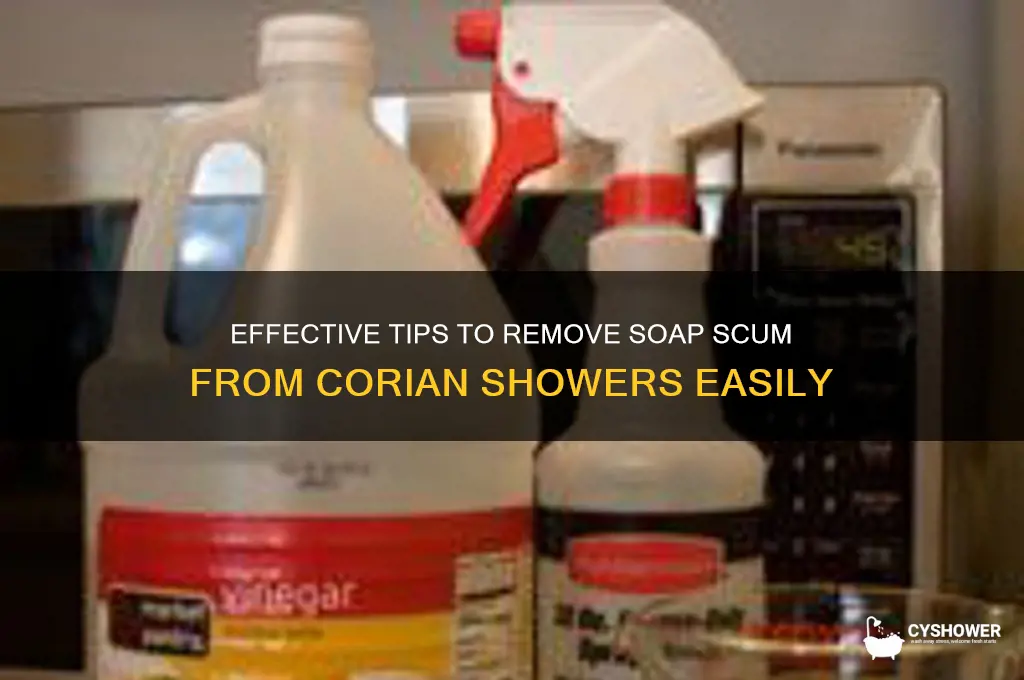 how to remove soap scum off corian shower