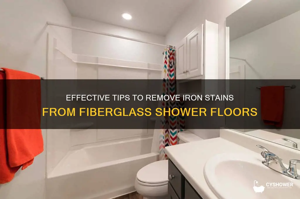 how to remove stain from fiberglass shower floor iron