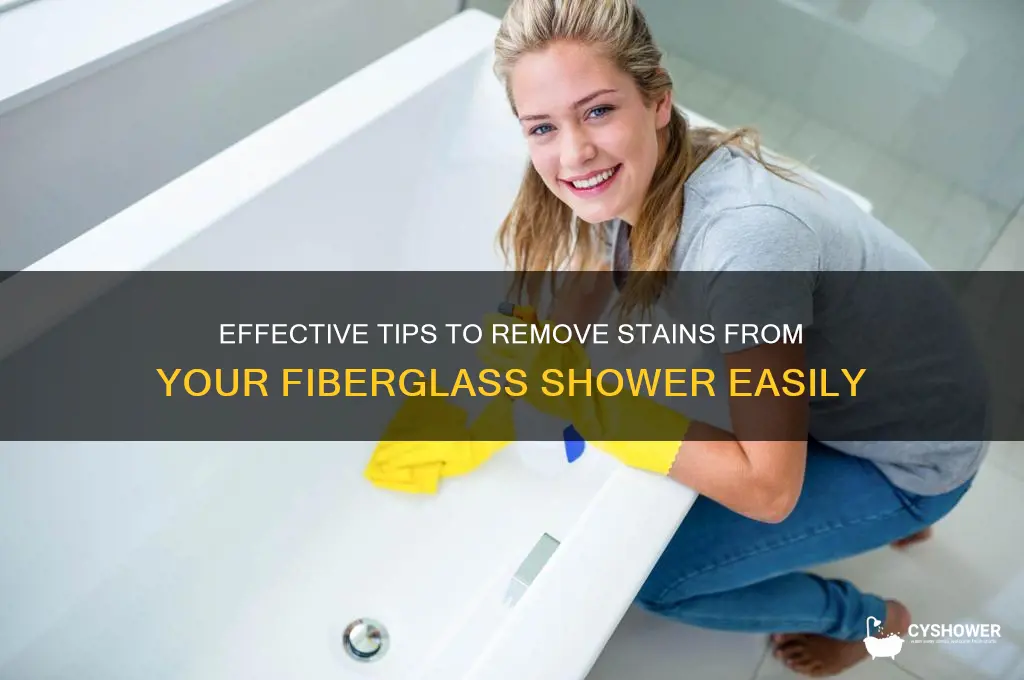 how to remove stain from fiberglass shower