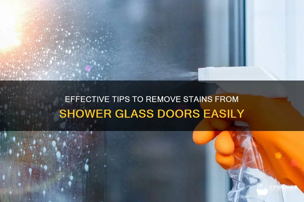 how to remove stained shower glass doors