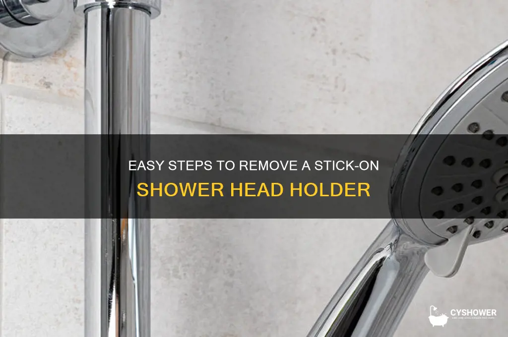 how to remove stick on shower head holder