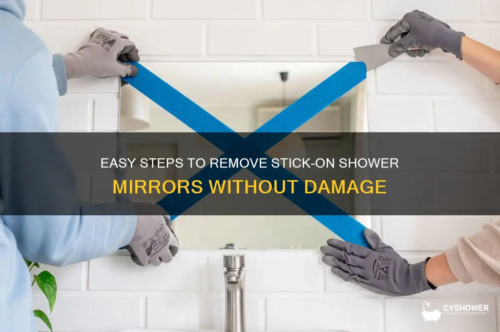 how to remove stick on shower mirror