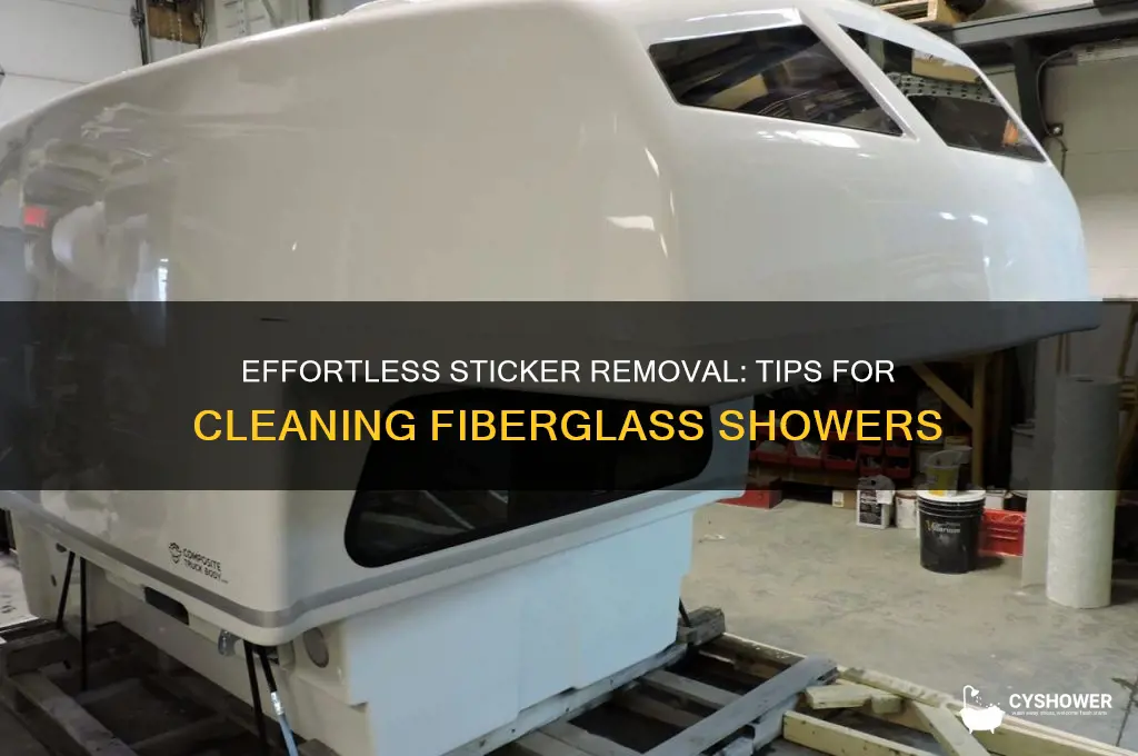 how to remove stickers from fiberglass shower