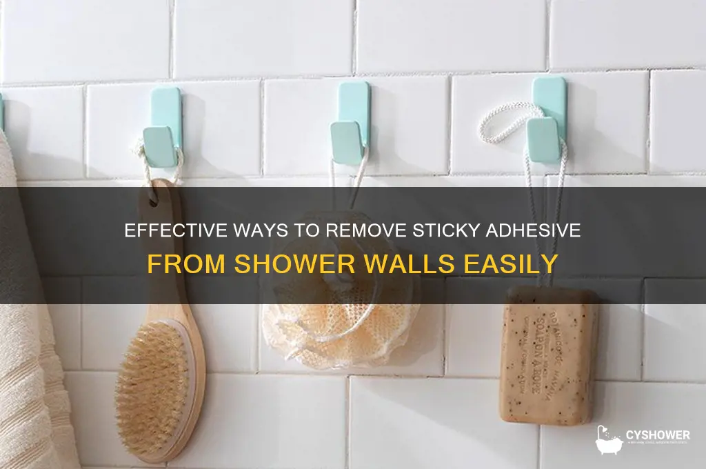 how to remove sticky adhesive from shower wall