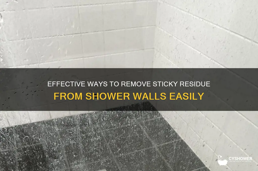 how to remove sticky residue from shower wall