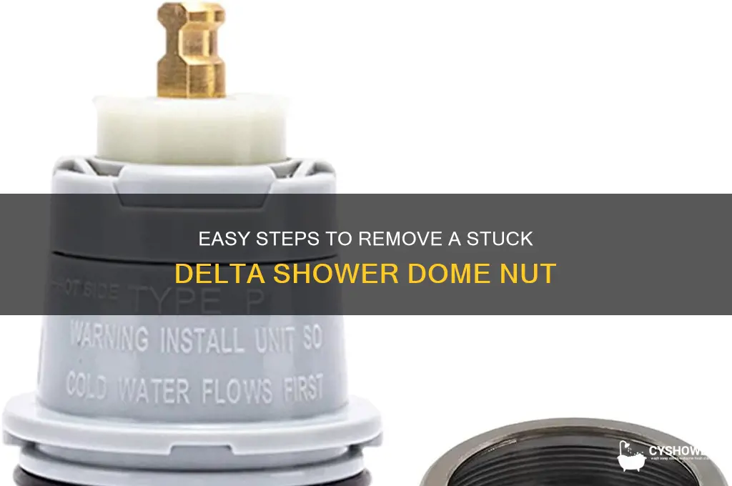 how to remove stuck delta shower dome nut