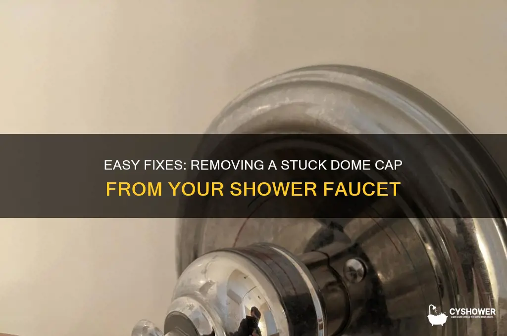 how to remove stuck dome cap from shower faucet